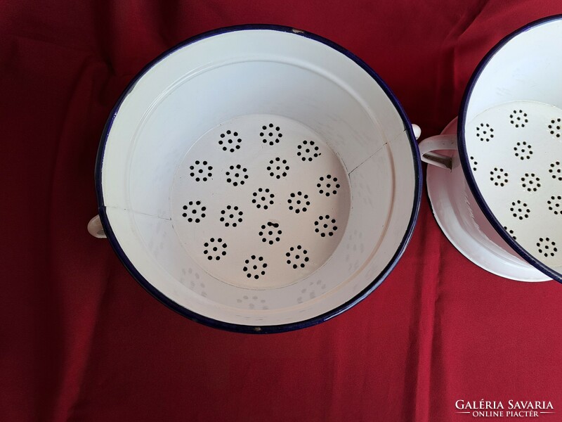 Enamel Bonyhádi filters filter fruit washer pasta filter peasant decoration legacy