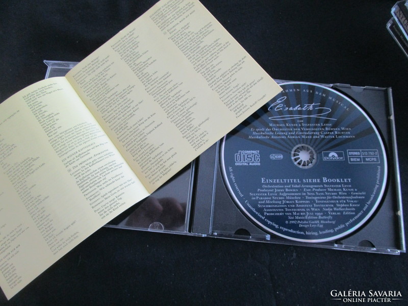 KUNZE - LÉVAY : ELISABETH SISI MUSICAL EREDETI 26 FELVÉTEL CD
