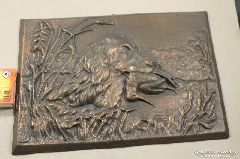 Bronzírozott vadászjelenetes falikép 250