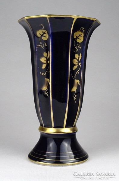 1K484 Régi kobaltkék Jlmenau porcelán váza 16 cm