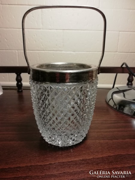 Thick crystal glass ice cube holder