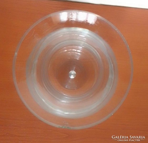 Szép formájú fújt üveg váza, vastag talp, kb 1 literes