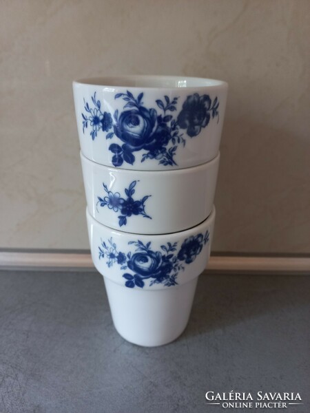 Kék rózsás Bavaria porcelán pohár