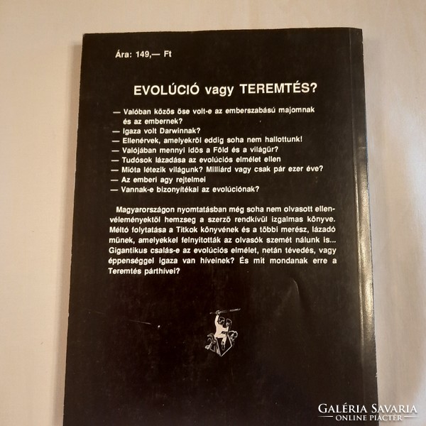Nemere István: EVOLÚCIÓ vagy TEREMTÉS?  (Tudományos elmélet, óriási csalás vagy tévedés?)  1992