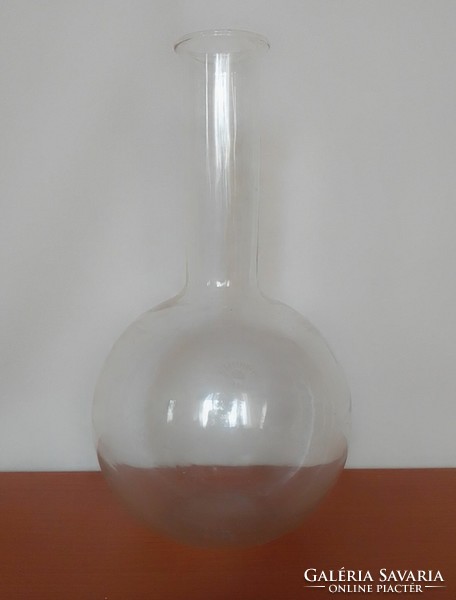 Old marked pyrover laboratory glass flask 1 liter in perfect condition, rare!