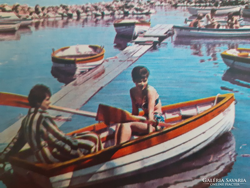 Retro képeslap 1964 Balaton csónak régi levelezőlap