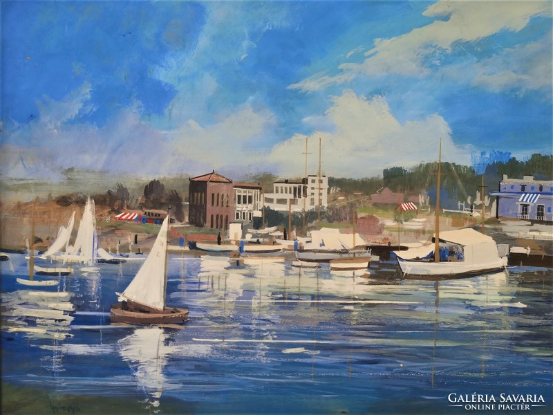 Lajos Gyimesi (1919 - 1997) Porto Grado c. Your painting with an original guarantee!