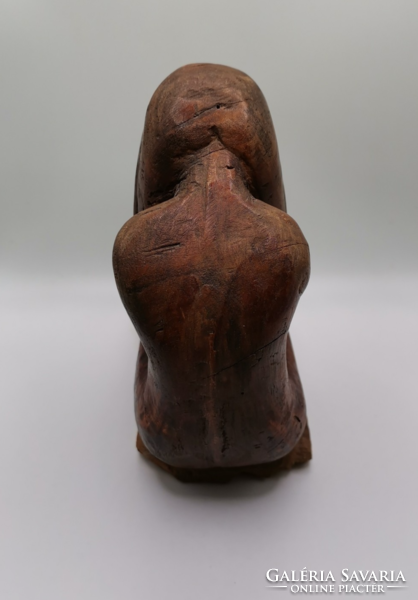 Female nude wooden sculpture