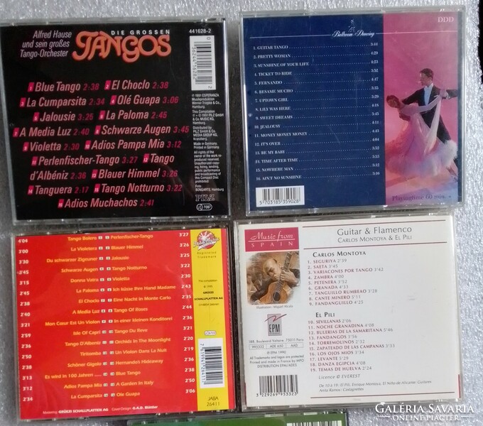 4 gyári műsoros CD lemez, spanyol latin táncok tangó flamenco