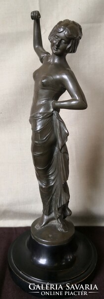DT/121 - Gyönyörű, szecessziós, bronz női figura