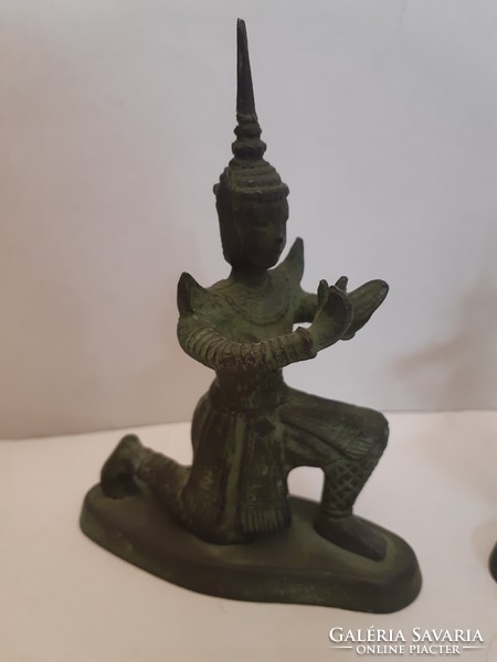 Keleti ( indiai, thai...) bronzírozott páros szobor