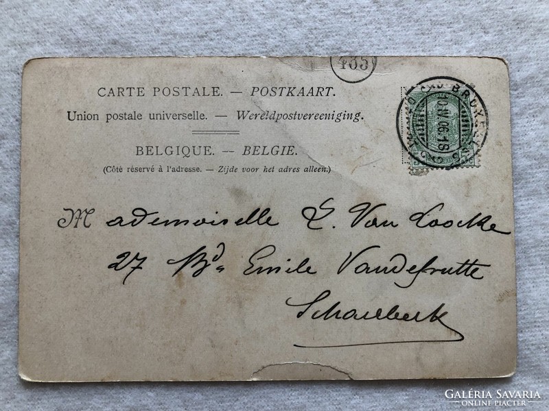 Antique long address floral litho postcard