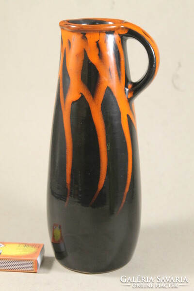 Signed glazed ceramic vase with handles 254