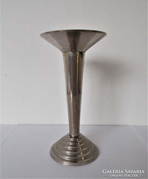 Antique, art deco candle holder, 1930s, stainless steel / links in the description /