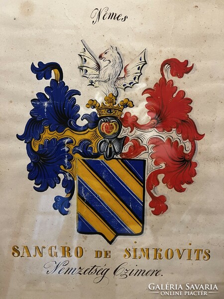Simkovits /sinkovits/ 1800s !!! Coat of arms of a noble family !!!