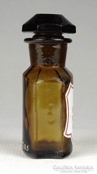 1K503 antique amber brown corked apothecary bottle isoprenal hydrochl 10.5 Cm