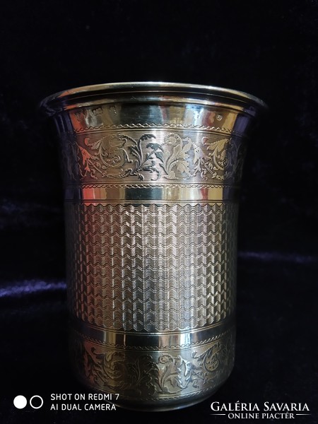 Antik ezüst (800) német keresztelő pohár (1870-80)
