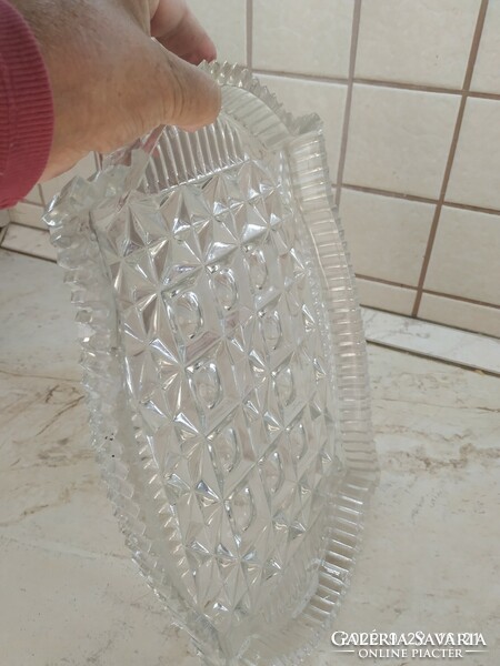 Beautiful, polished lead crystal tray, centerpiece for sale!