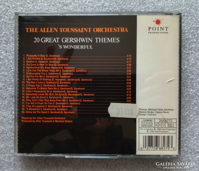 20 Great gerschwin themes cd, the allen toussaint orchestra, classical music