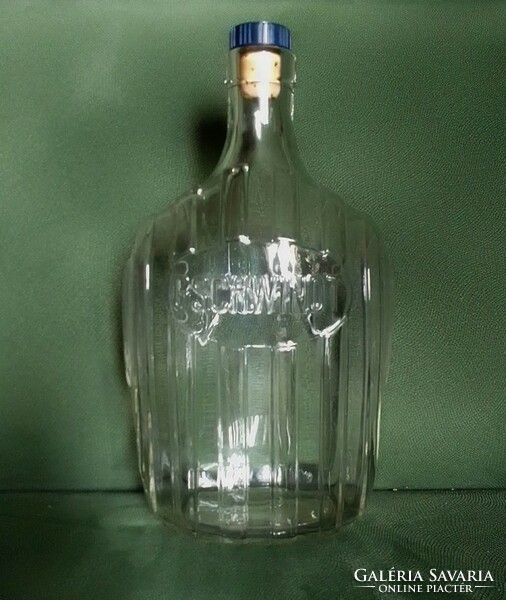 Régi vintage antik Gschwindt italos likőrös rumos üveg, 1920 körül (a lezáró dugó nem sajátja)