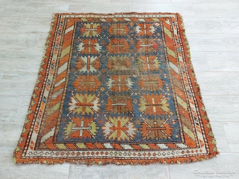 Antique Caucasian Pattern 93x100 Hand Knotted Wool Persian Carpet mm_303_