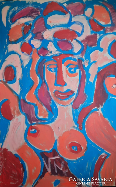 Cs. Németh Miklós: Női portré (tempera, 70x110 cm)