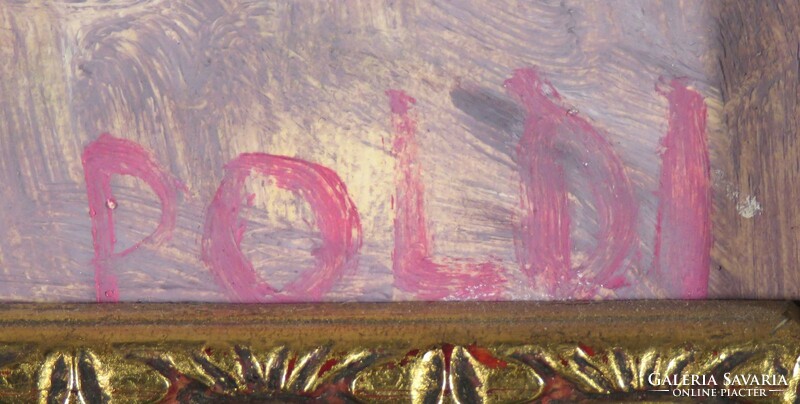 Poldi jelzéssel, magyar festő 1980 körül : Virágok