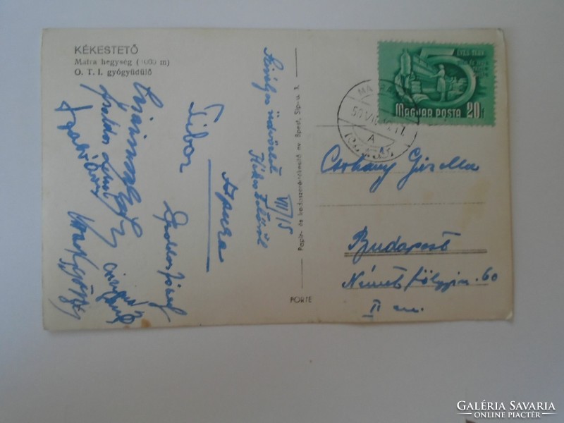 D190719  Régi képeslap  KÉKESTETŐ    fotólap 1950  aláírások