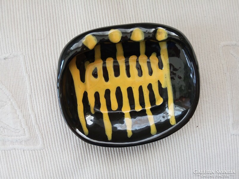 Retro ceramic ashtray marked with applied art, unique handmade product