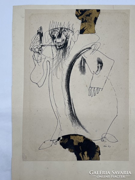 Endre Saxon: pipe-smoking monkey king, lord of the earth (early collector's piece!) (F381)