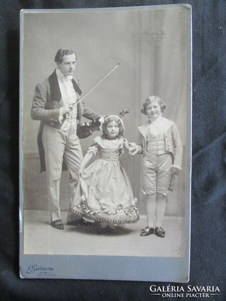 Approx. 1890 Photo photography photo studio marked hardback o - Hungarian monarchy musician + family