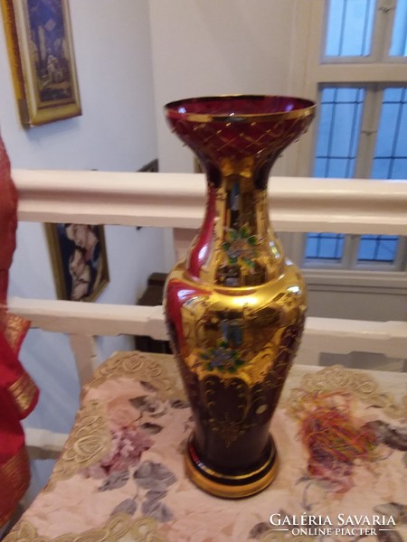 Huge Czech bohemian antique vase