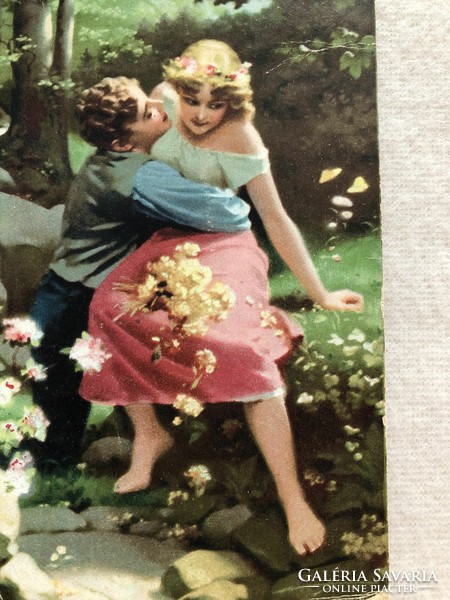 Antique romantic postcard