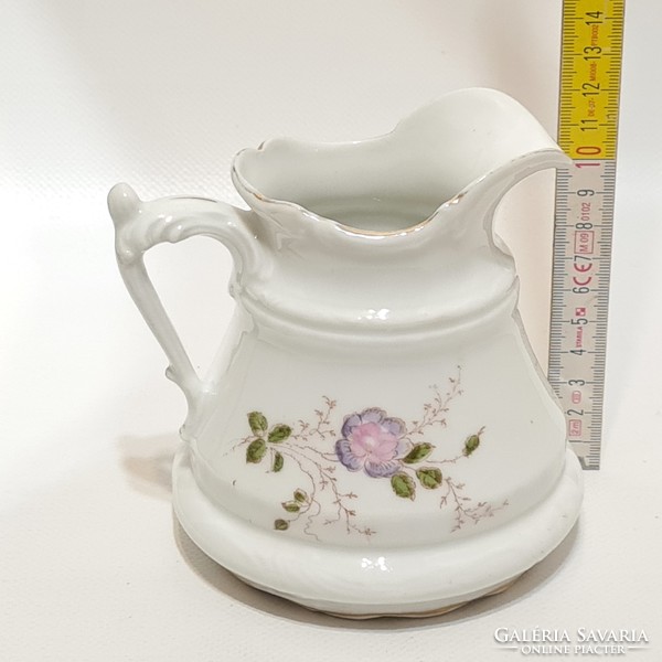 Színes virágmintás porcelán tejszín kiöntő (2361)