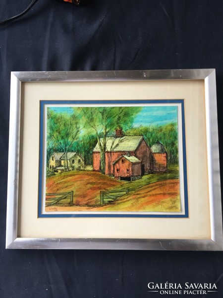 The economic settlement, g. With Pajtenyi marking, framed painting.