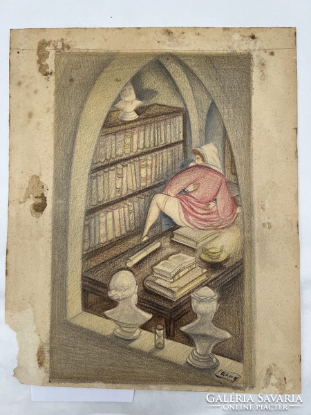 Anna rank: fly in the bookstore (villon illustration) (f400)