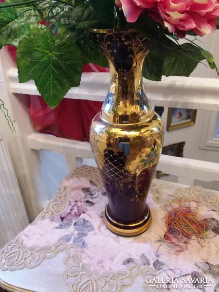 Huge Czech bohemian antique vase