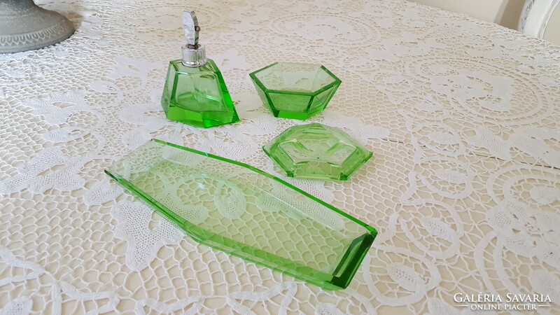 Old, crystal bathroom, toiletry set