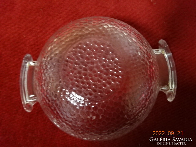 Glass bowl, two handles, diameter 12 cm. He has! Jokai.