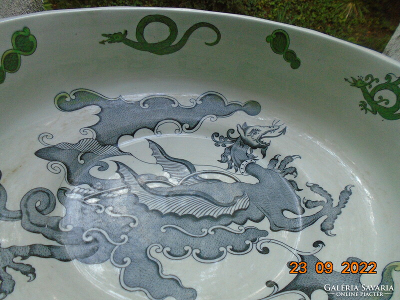 1818 George period Chinese dragon pattern 16 square mason's large wash basin