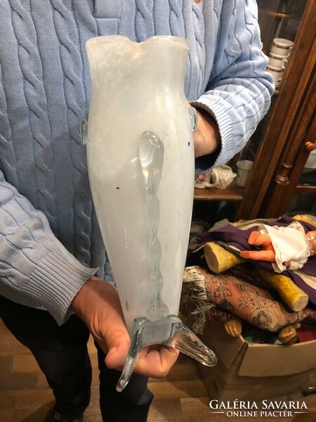 Murano glass fish vase, 35 cm in size, a rarity.