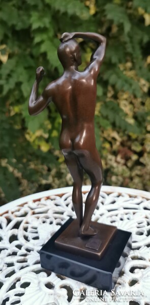 Male nude - small plastic bronze statue