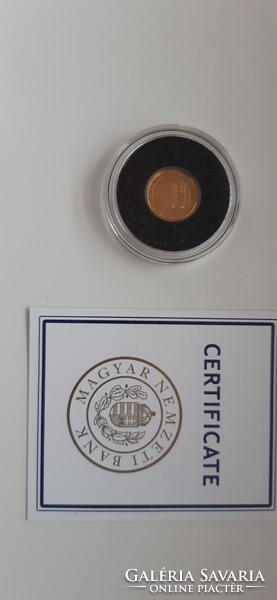 Aranybulla mini gold coin for investment with certification