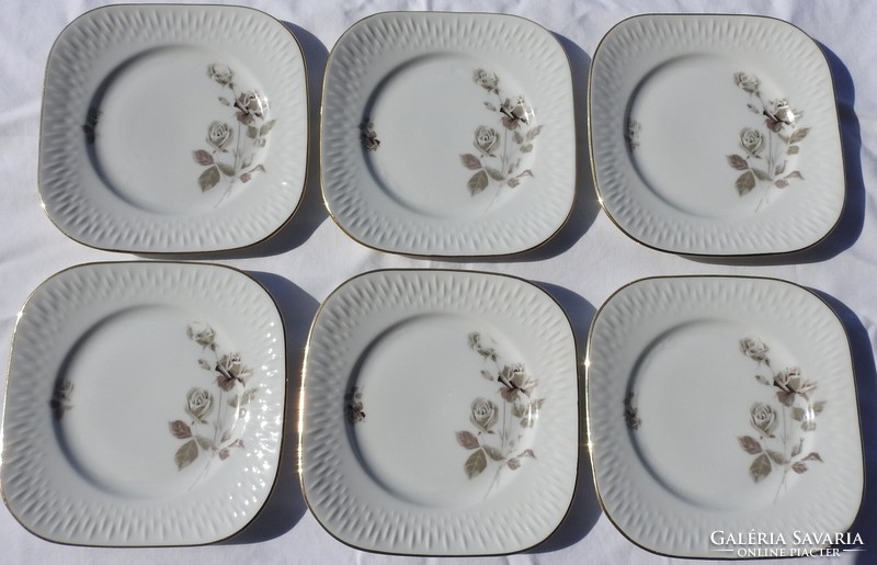 Edelstein Bavarian cake plate set - brown floral pattern set