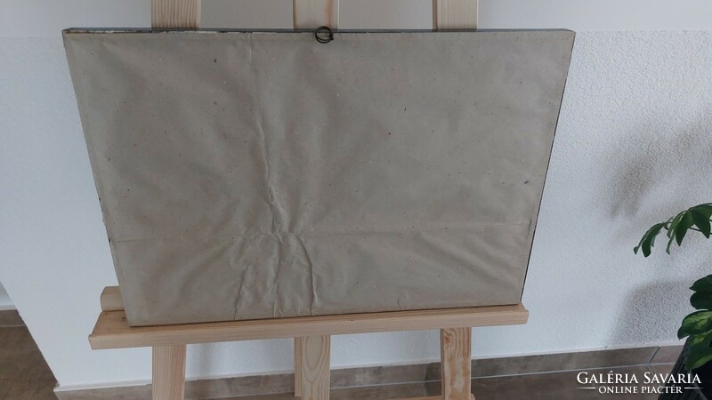 (K) Nívós absztrakt festmény 38x23 cm kerettel