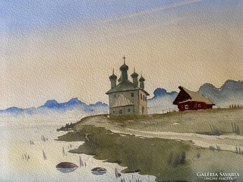 Orthodox churches - two watercolors