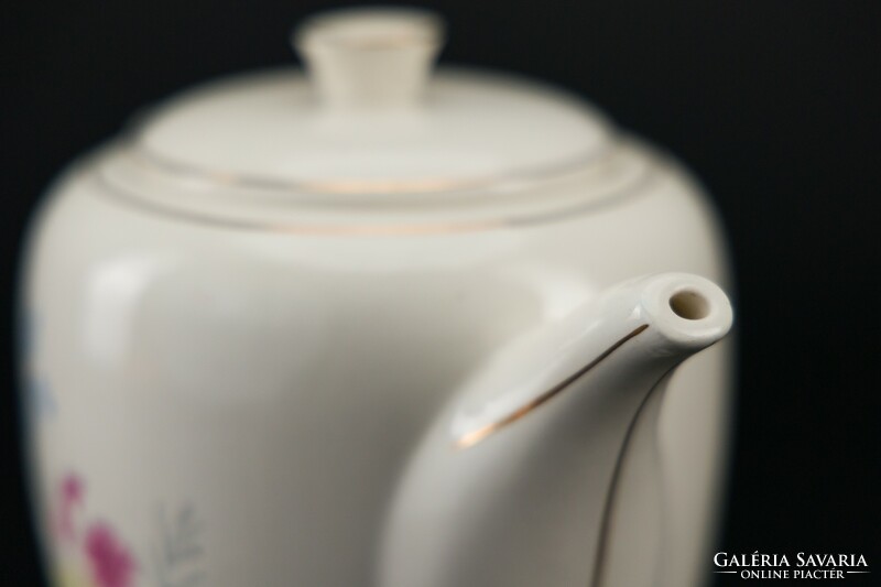 Granite, porcelain large tray with tea spout, marked, numbered, old.