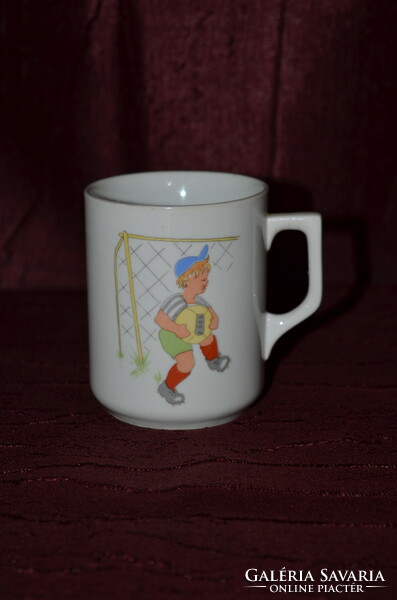 Zsolnay football player mug for children ( dbz 0042 )