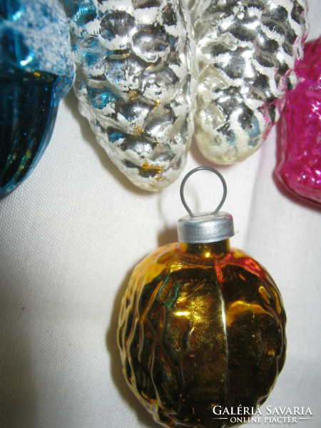 Old glass Christmas tree decoration 6 pieces