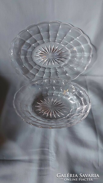 Thick glass bowl and tray